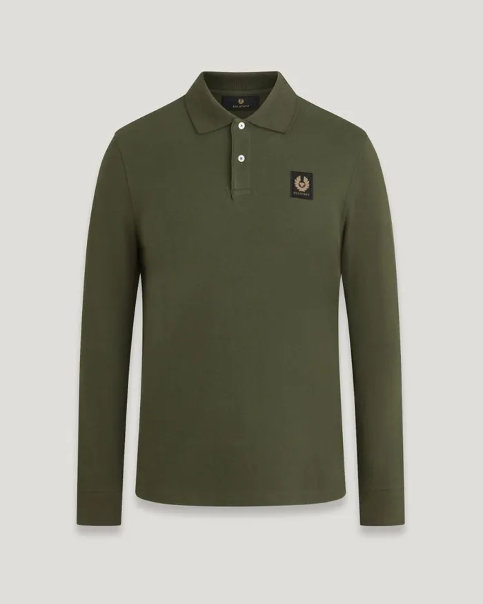 Polo Shirts Men Belstaff Belstaff Long Sleeved Polo Tile Green