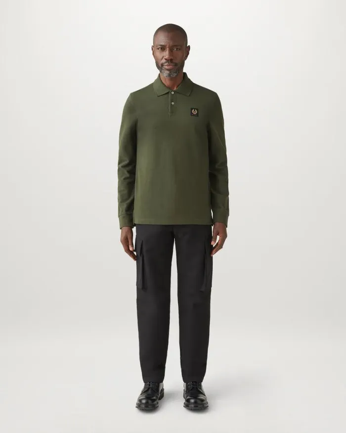 Polo Shirts Men Belstaff Belstaff Long Sleeved Polo Tile Green