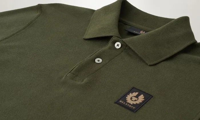 Polo Shirts Men Belstaff Belstaff Long Sleeved Polo Tile Green