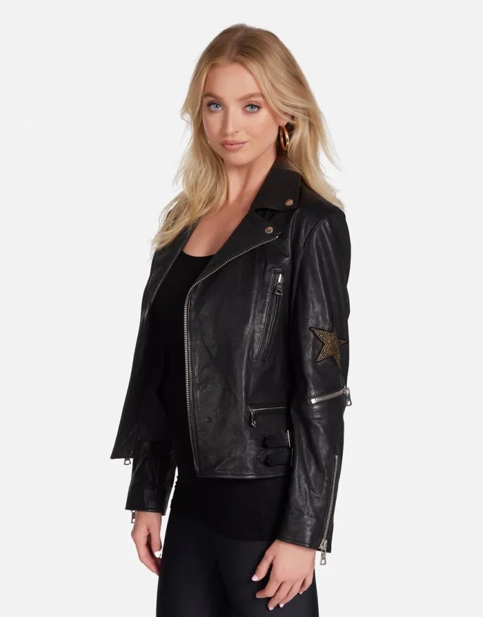 Posey Gold Crystal Multi Stars Black Women039sMen039s Lauren Moshi Hoodies