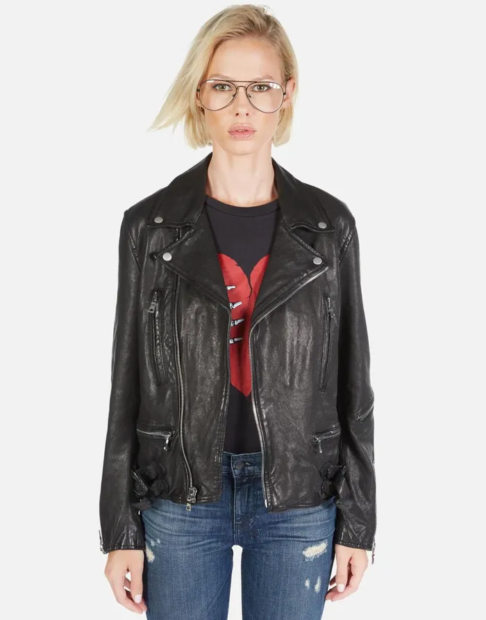 Posey Skeleton Hand Heart Black Women039s Lauren Moshi Jackets