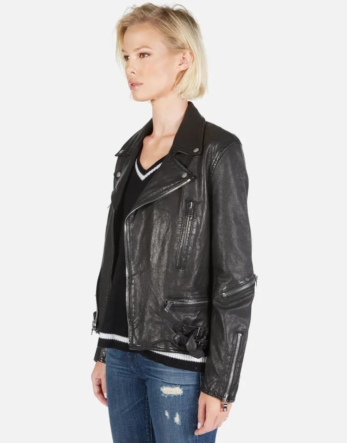 Posey Skeleton Hand Heart Black Women039s Lauren Moshi Jackets