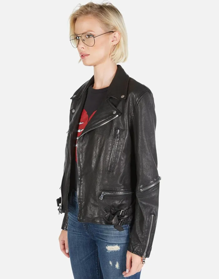 Posey Skeleton Hand Heart Black Women039s Lauren Moshi Jackets