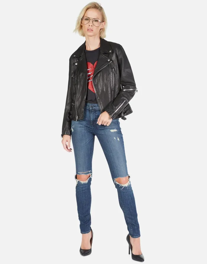 Posey Skeleton Hand Heart Black Women039s Lauren Moshi Jackets