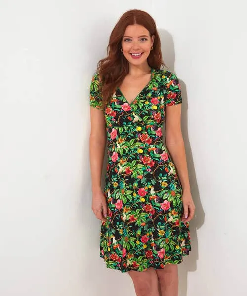 Pretty Parrot Jersey Dress Multi Apparel Dresses Joebrowns