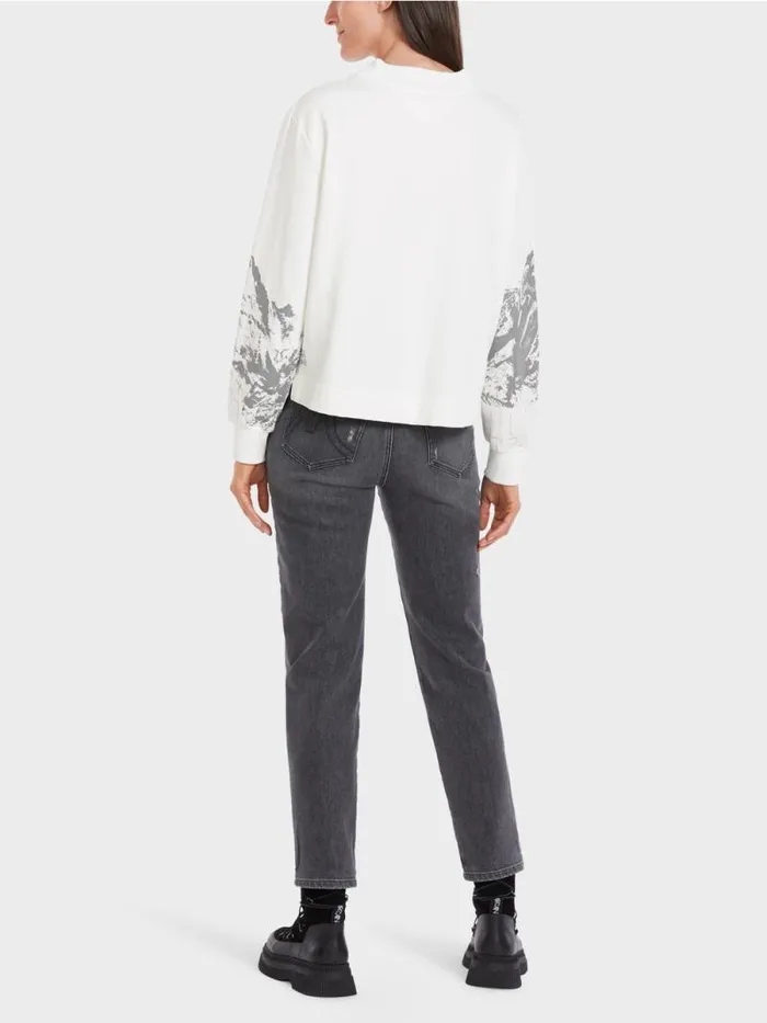 Pullover and Sweatshirts Damen Marc Cain Sweatshirt Mit Bergmotiv Offwhite