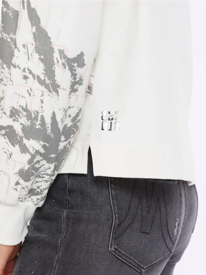 Pullover and Sweatshirts Damen Marc Cain Sweatshirt Mit Bergmotiv Offwhite