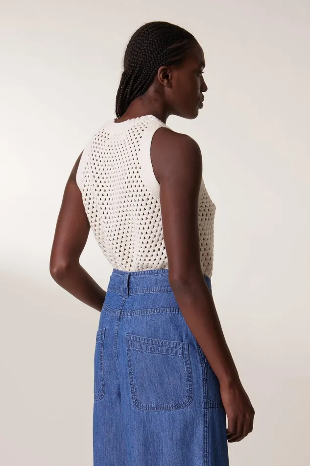 Pulls and Vests Women Leon and Harper Maaike Plain Jumper Ecru