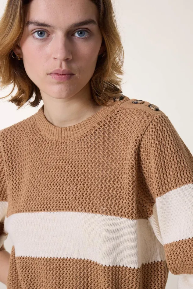 Pulls and Vests Women Leon and Harper Maan Mix Jumper Oatmeal