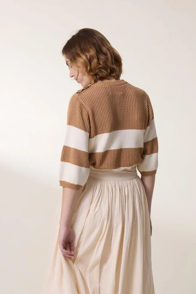 Pulls and Vests Women Leon and Harper Maan Mix Jumper Oatmeal
