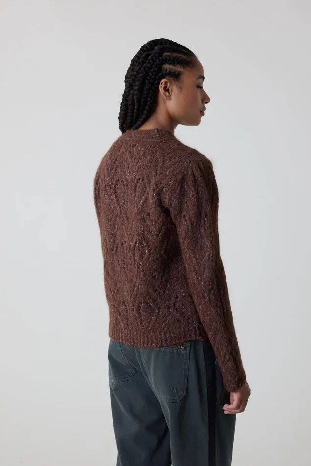 Pulls and Vests Women Leon and Harper Moreau Mix Cardigan Brown