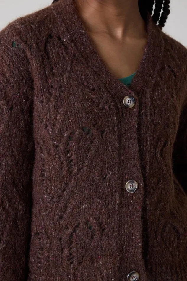 Pulls and Vests Women Leon and Harper Moreau Mix Cardigan Brown