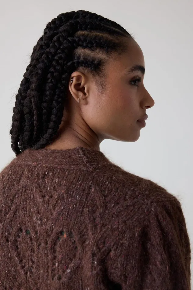 Pulls and Vests Women Leon and Harper Moreau Mix Cardigan Brown