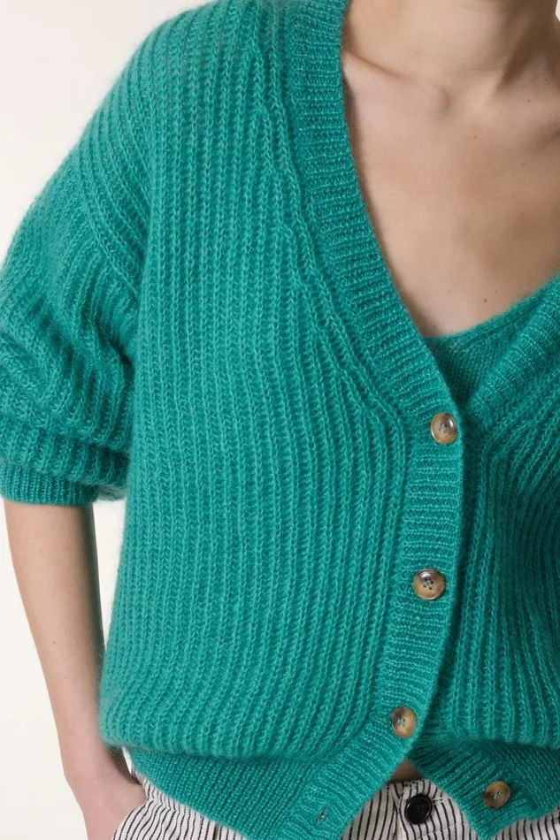 Pulls and Vests Women Leon and Harper Pull Manou Plain Celadon