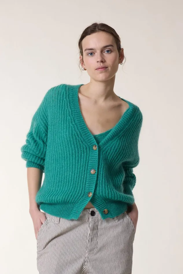 Pulls and Vests Women Leon and Harper Pull Manou Plain Celadon