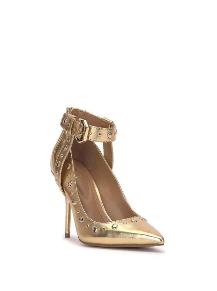 Pumps Shoes Jessica Simpson Hinjosa Ankle Strap Stiletto In Gold