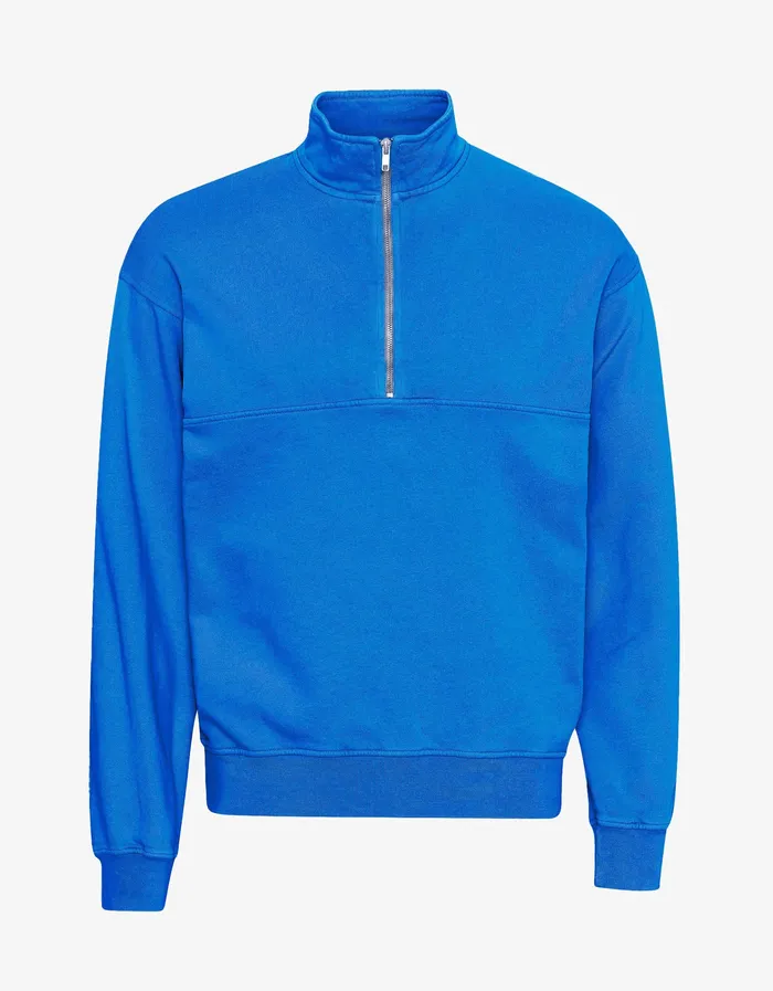 Quarter Zips Organic Quarter Zip 8211 Pacific Blue 8211 Colorfulstandard Women
