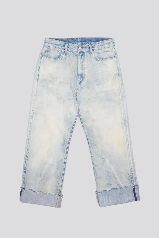 R13 Boyfriend Women CUFFED XBOYFRIEND JEANS 8211 VINTAGE ASH BLUE