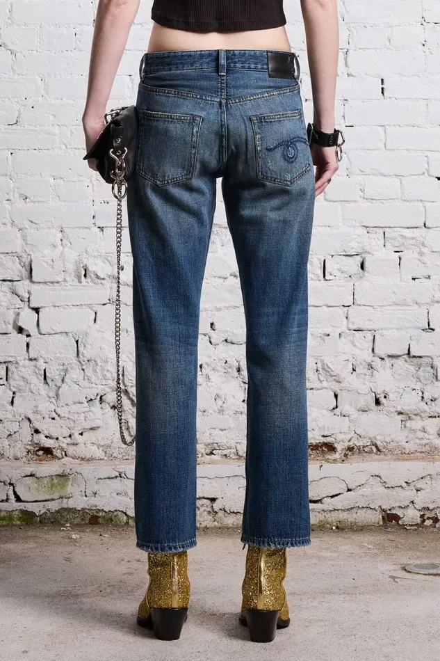 R13 Boyfriend Women ROMEO JEAN 8211 DANE INDIGO