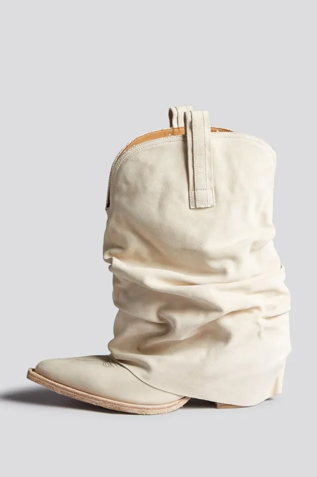 R13 Cowboys Women LOW RIDER COWBOY BOOT 8211 IVORY FOOTWEAR