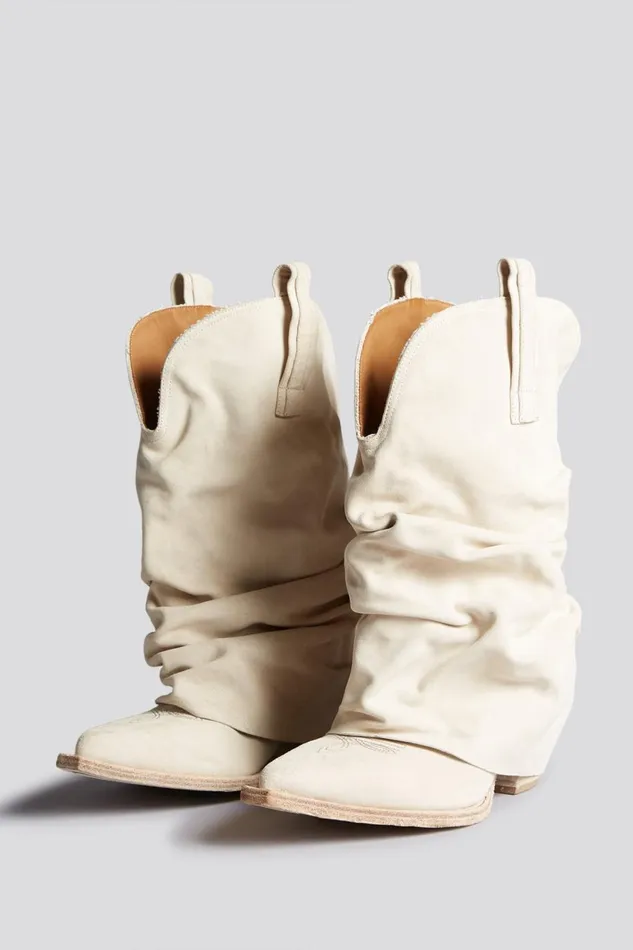 R13 Cowboys Women LOW RIDER COWBOY BOOT 8211 IVORY FOOTWEAR