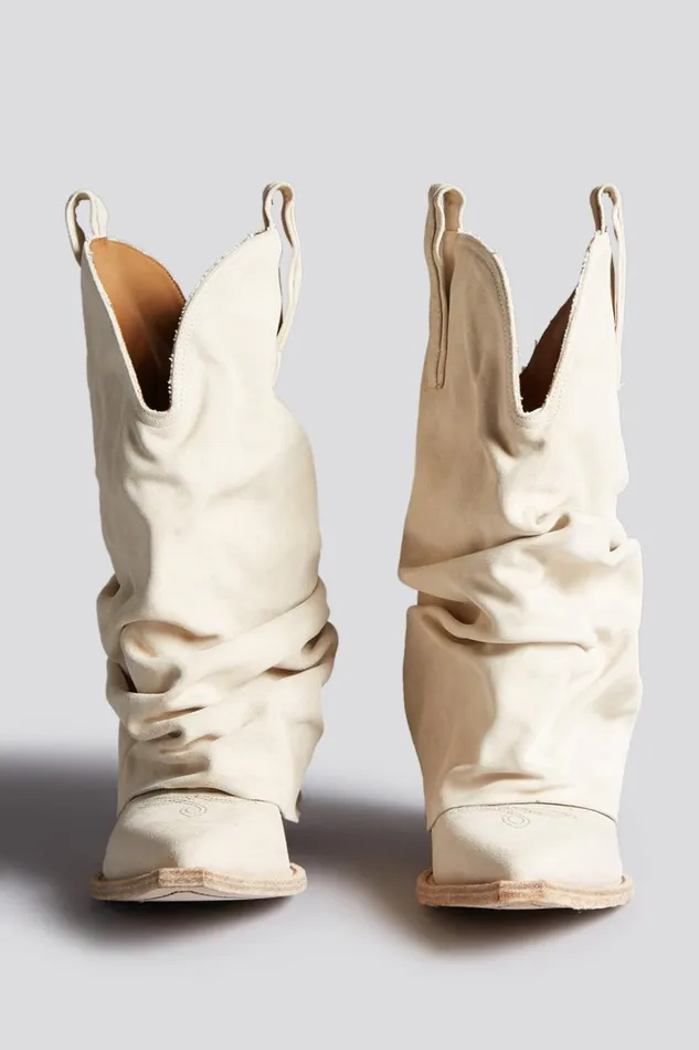 R13 Cowboys Women LOW RIDER COWBOY BOOT 8211 IVORY FOOTWEAR