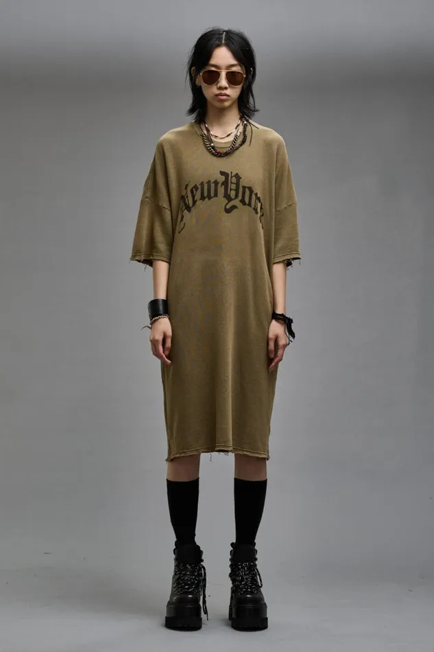 R13 Dresses and Skirts Women ELONGATED SHIRTDRESS 8211 OLIVE