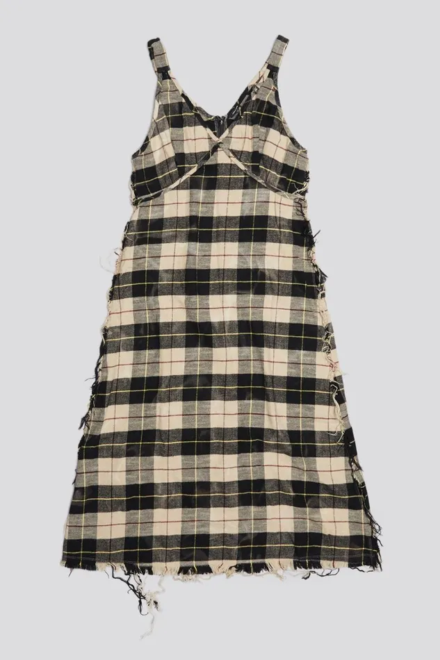 R13 Dresses and Skirts Women GRUNGE SLIP 8211 BLEACHED ECRU PLAID