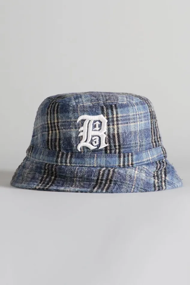 R13 Hats Women LAYERED BUCKET HAT 8211 BLUE PLAID