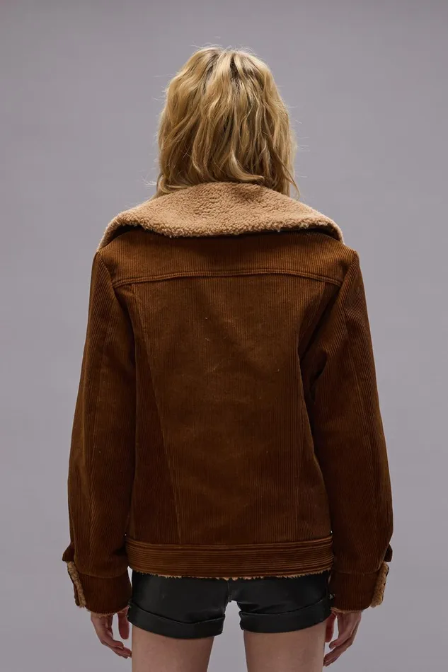 R13 Jackets and Coats Women OVERSIZED COLLAR JACKET 8211 BROWN CORDUROY