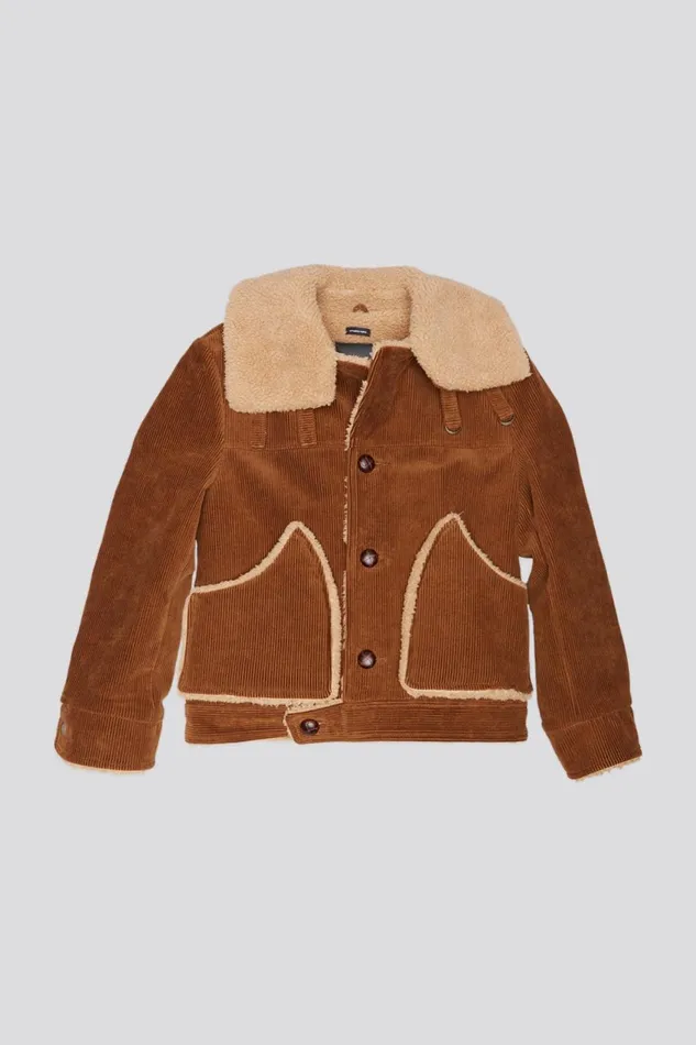 R13 Jackets and Coats Women OVERSIZED COLLAR JACKET 8211 BROWN CORDUROY