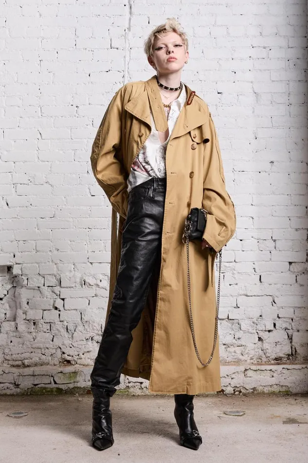 R13 Jackets and Coats Women OVERSIZED DECONSTRUCTED TRENCH COAT 8211 KHAKI