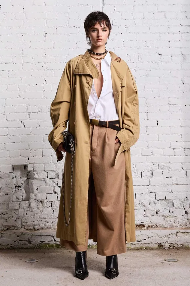 R13 Jackets and Coats Women OVERSIZED DECONSTRUCTED TRENCH COAT 8211 KHAKI