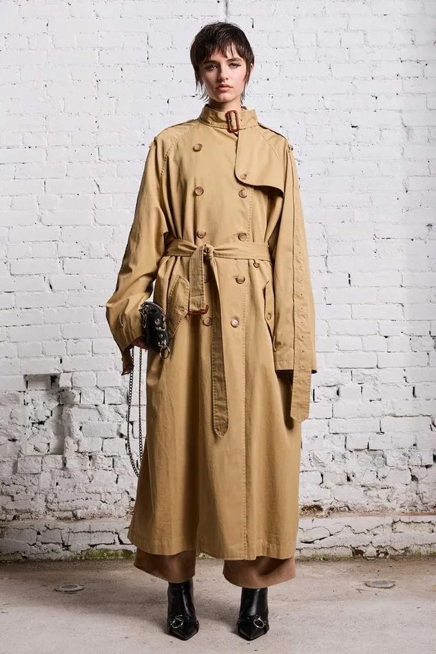 R13 Jackets and Coats Women OVERSIZED DECONSTRUCTED TRENCH COAT 8211 KHAKI