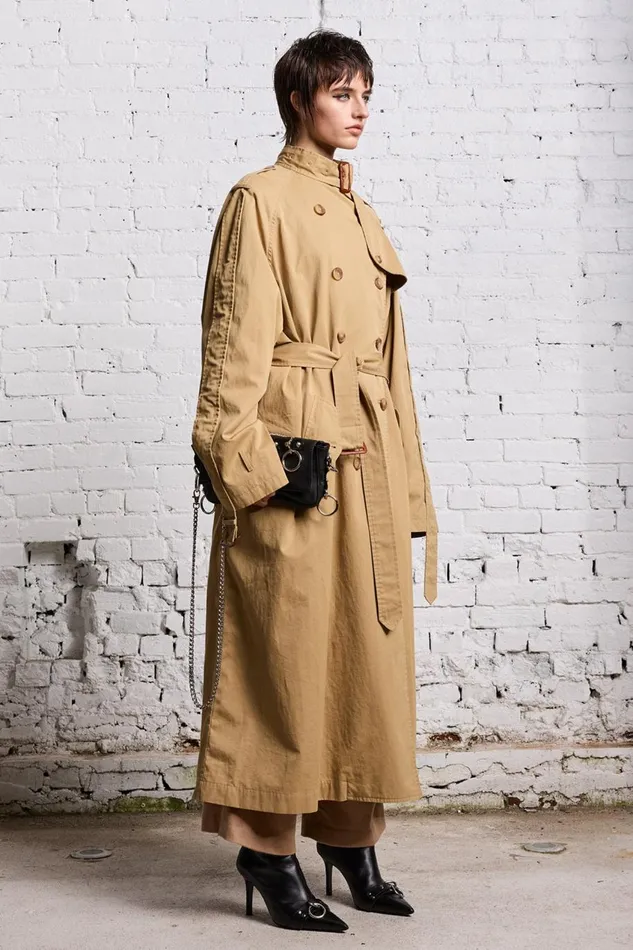 R13 Jackets and Coats Women OVERSIZED DECONSTRUCTED TRENCH COAT 8211 KHAKI