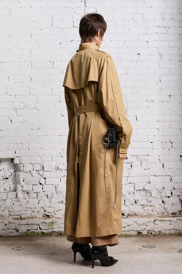 R13 Jackets and Coats Women OVERSIZED DECONSTRUCTED TRENCH COAT 8211 KHAKI
