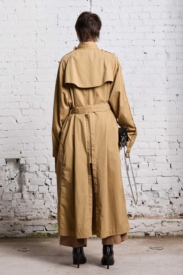 R13 Jackets and Coats Women OVERSIZED DECONSTRUCTED TRENCH COAT 8211 KHAKI