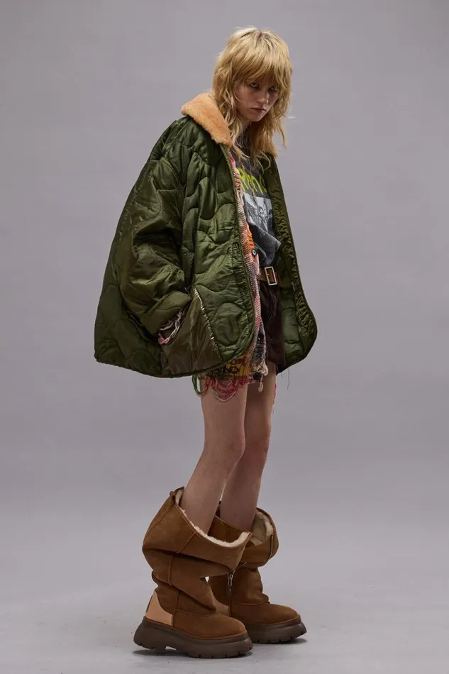 R13 Jackets and Coats Women REFURBISHED LINER WITH SHEARLING SHAWL COLLAR 8211 OLIVE