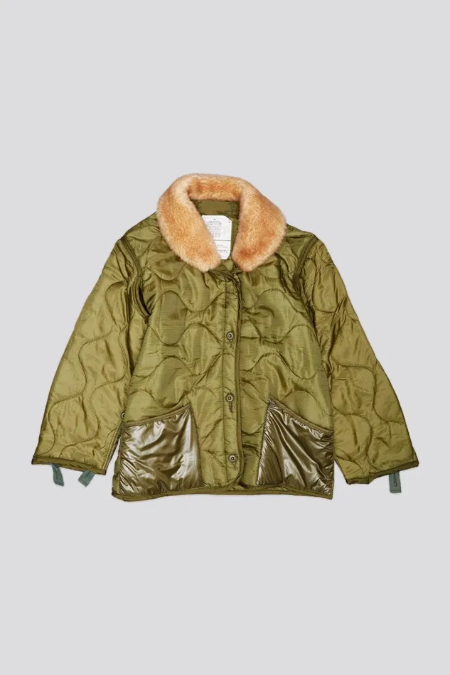 R13 Jackets and Coats Women REFURBISHED LINER WITH SHEARLING SHAWL COLLAR 8211 OLIVE
