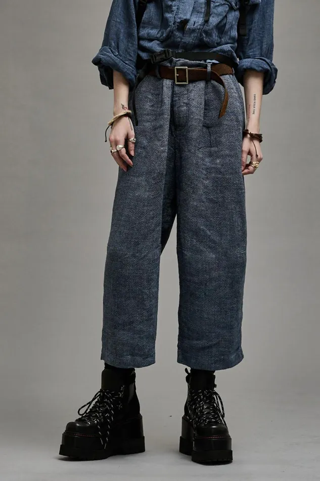 R13 Pants and Shorts Women ARTICULATED KNEE TROUSER 8211 LIGHT INDIGO