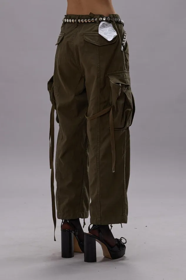 R13 Pants and Shorts Women CROPPED CARGO PANTS 8211 VINTAGE OLIVE DRAB