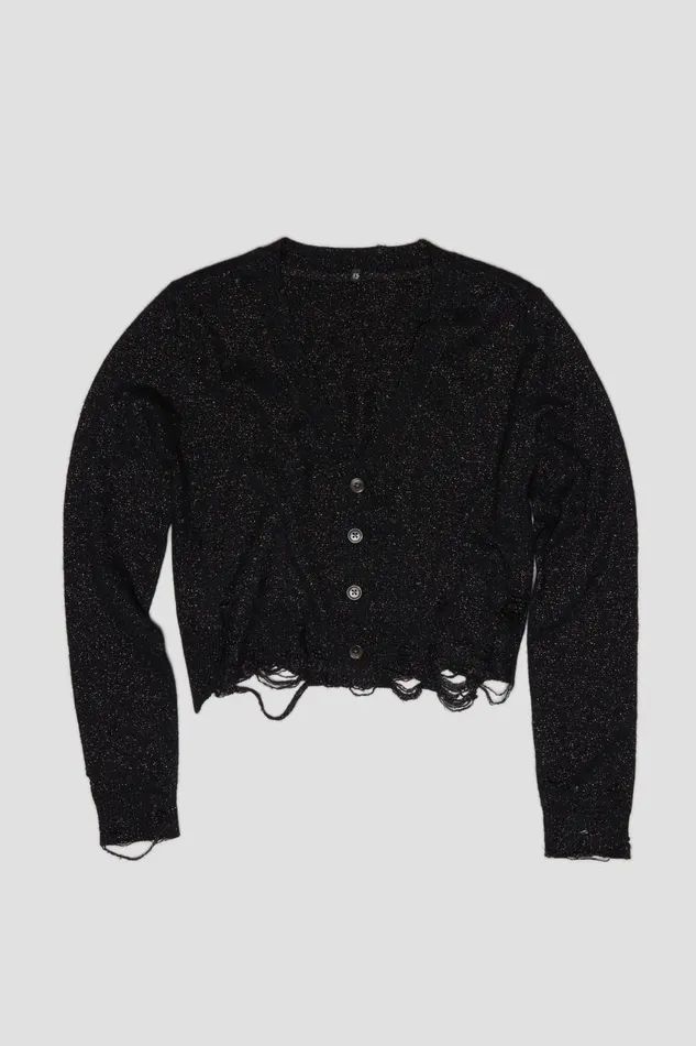R13 Sale Women BABY CARDIGAN 8211 BLACK GLITTER