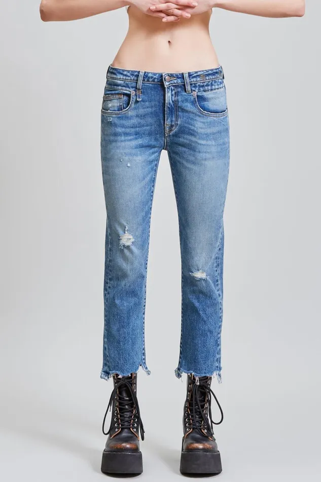 R13 Sale Women BOY STRAIGHT WITH RIPS 8211 CARLTON