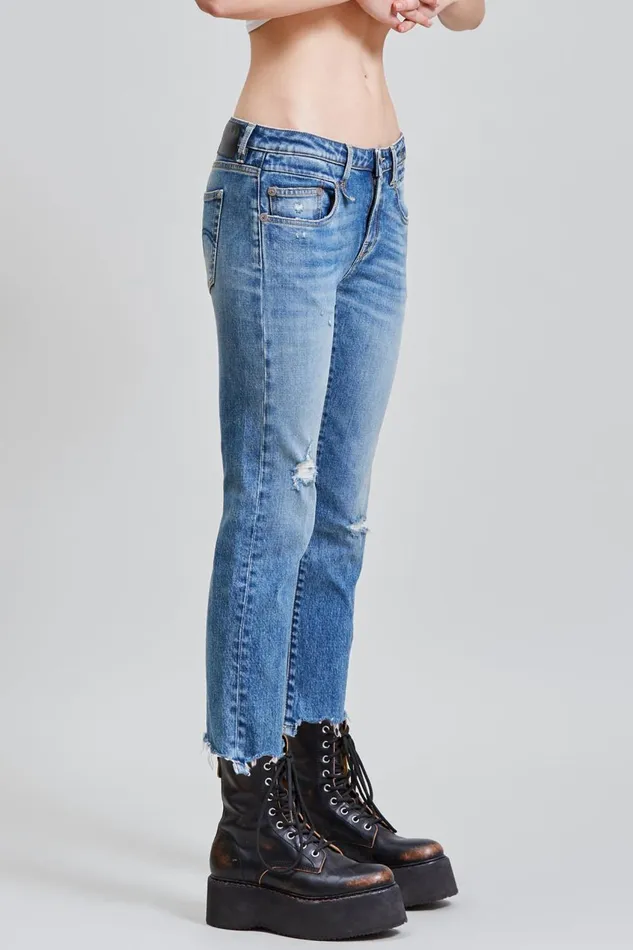 R13 Sale Women BOY STRAIGHT WITH RIPS 8211 CARLTON