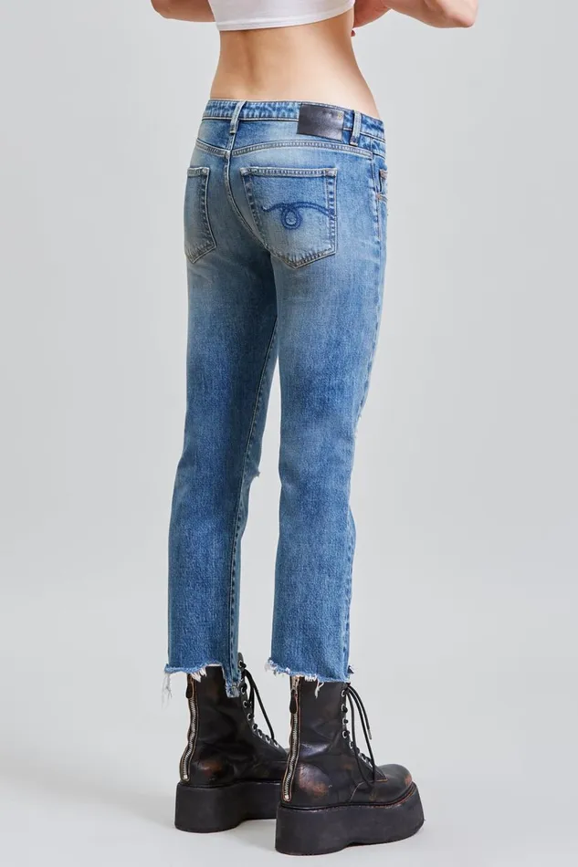 R13 Sale Women BOY STRAIGHT WITH RIPS 8211 CARLTON