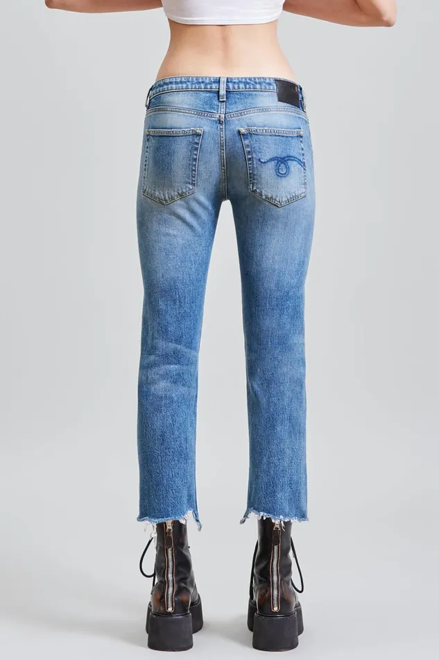 R13 Sale Women BOY STRAIGHT WITH RIPS 8211 CARLTON