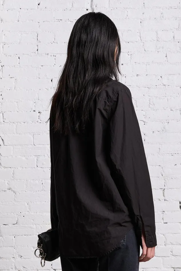 R13 Sale Women FOLDOUT SHIRT 8211 BLACK OVERDYE