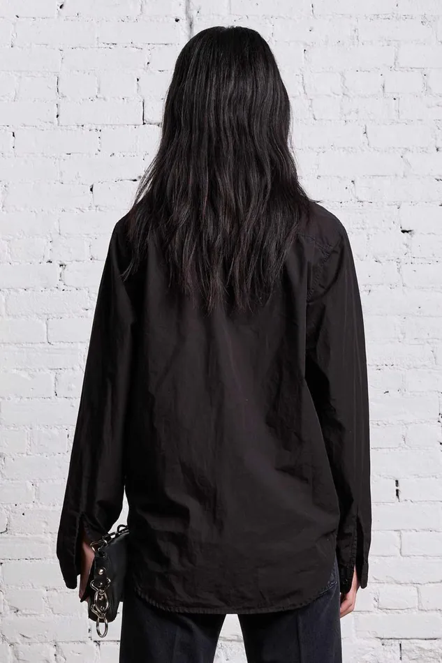 R13 Sale Women FOLDOUT SHIRT 8211 BLACK OVERDYE