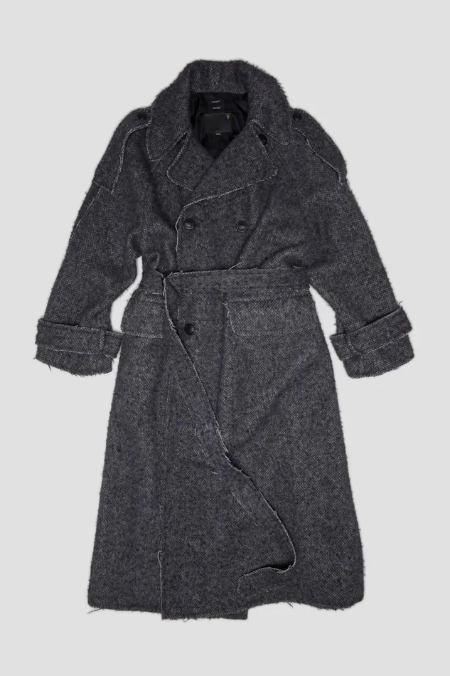 R13 Sale Women JUMBO MILITARY COAT 8211 HEATHER GREY WOOL
