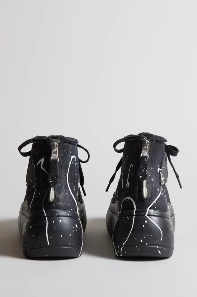 R13 Sale Women KURT HIGH TOP 8211 BLACKOUT PAINT SPLATTER